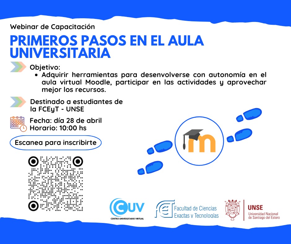 Imagen de la capacitación: Webinar de Capacitación: "Primeros pasos en el aula virtual universitaria"